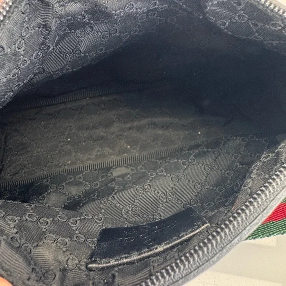 Rare Gucci Black Denim Web Vintage Baguette Bag - Picture 10 of 12